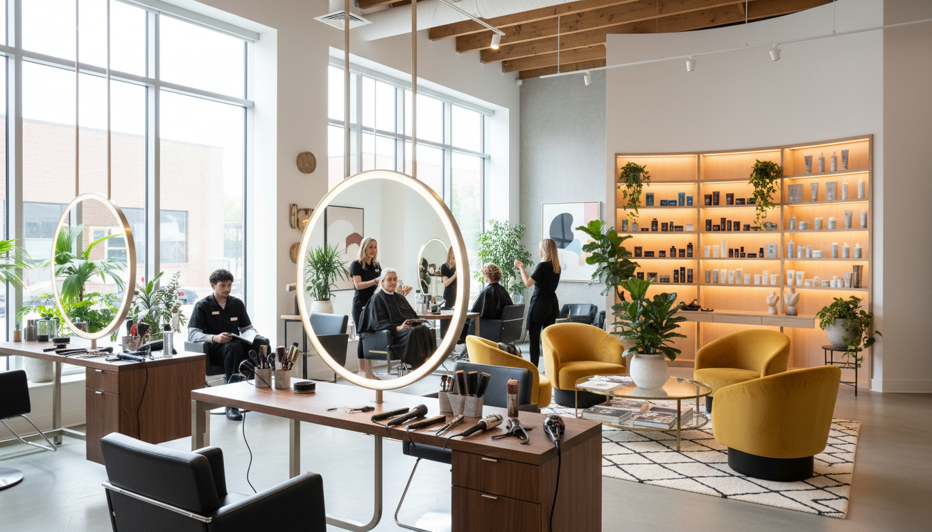 jak urządzić salon fryzjerski galeria
